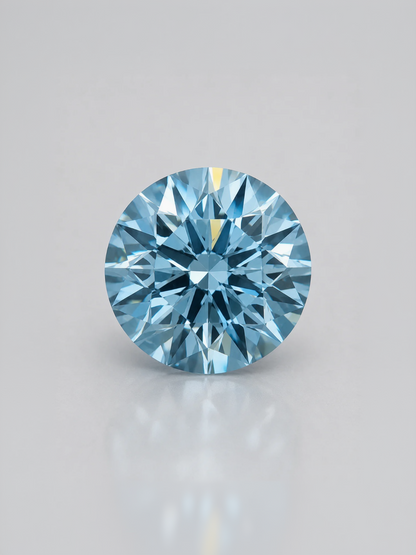 Blue round brilliant diamond for custom jewelry design